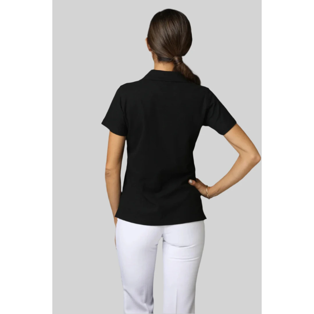 חולצת פולו ורד לנשים - black