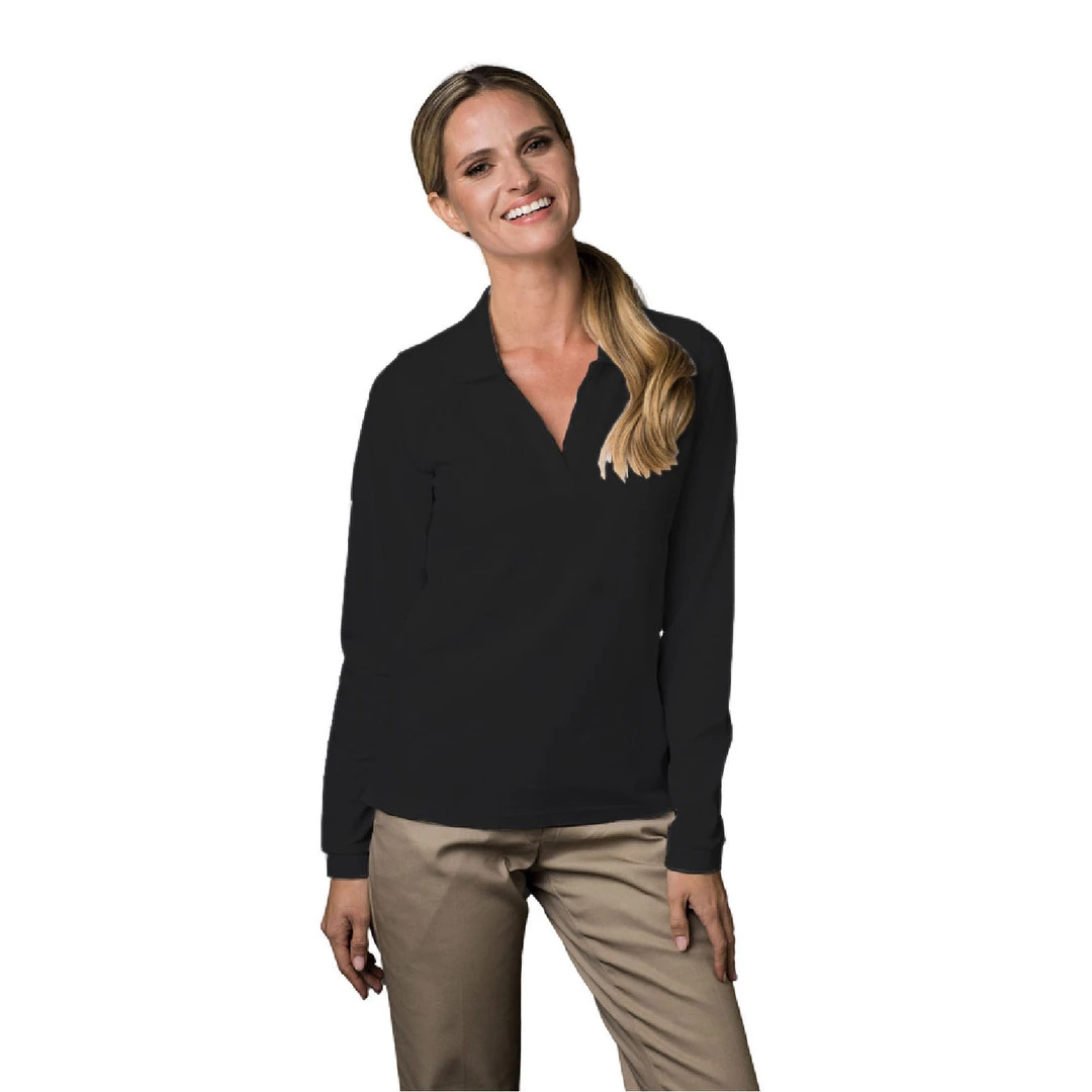 חולצת פולו ורד שרוול ארוך - black