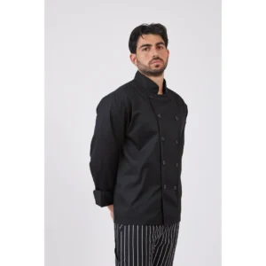 ג'קט שף כפתורים שחורים - שחור