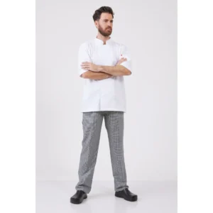 ג'קט שף דרייפיט שרוול קצר - לבן
