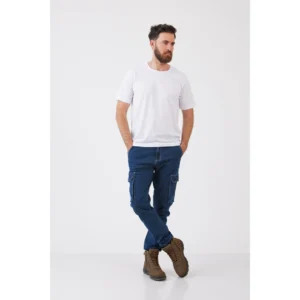 מכנסי ג'ינס עם לייקרה - כחול כהה