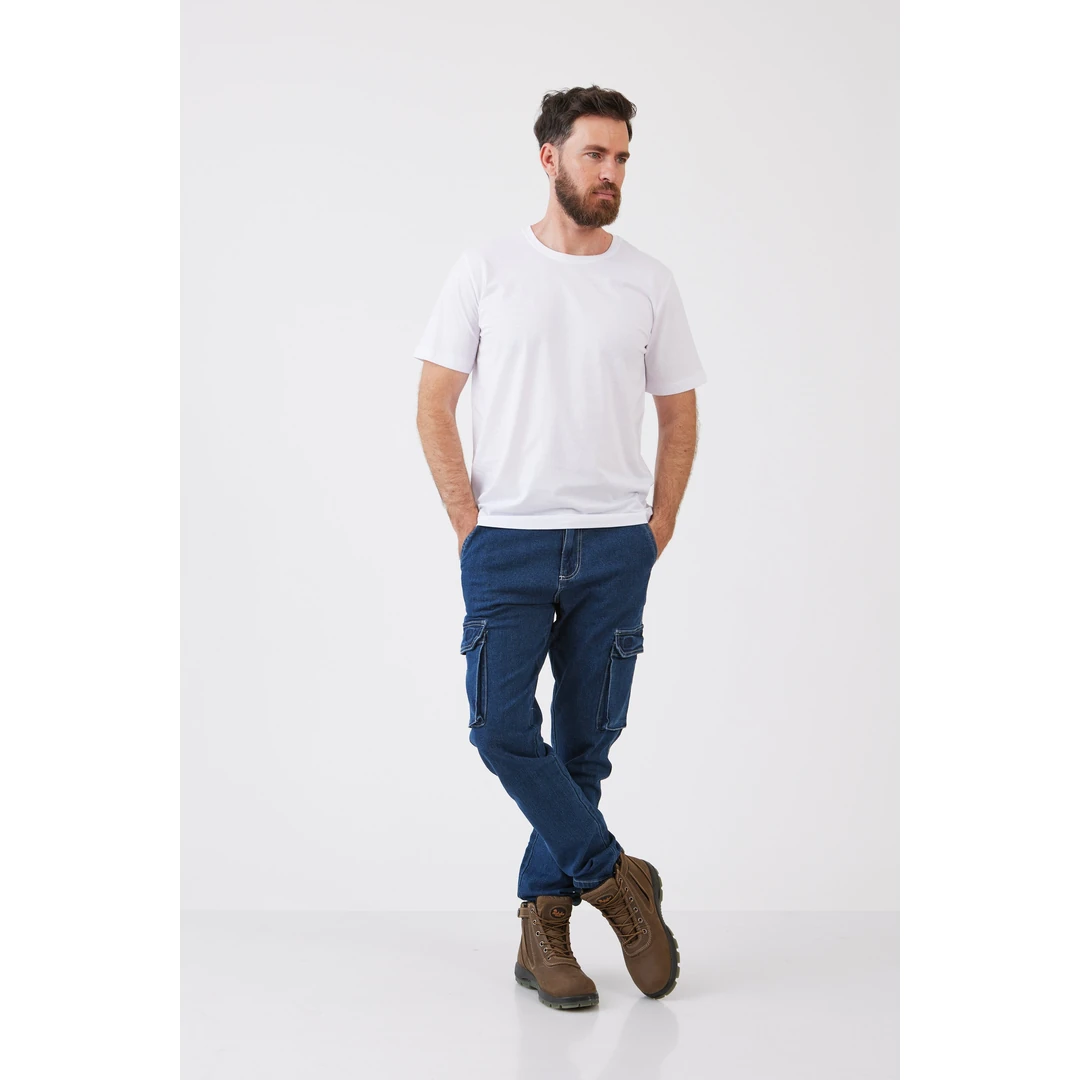 מכנסי ג'ינס עם לייקרה - כחול כהה