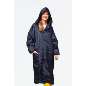 שכמייה לגשם פסים זוהרים בגב - כחול כהה