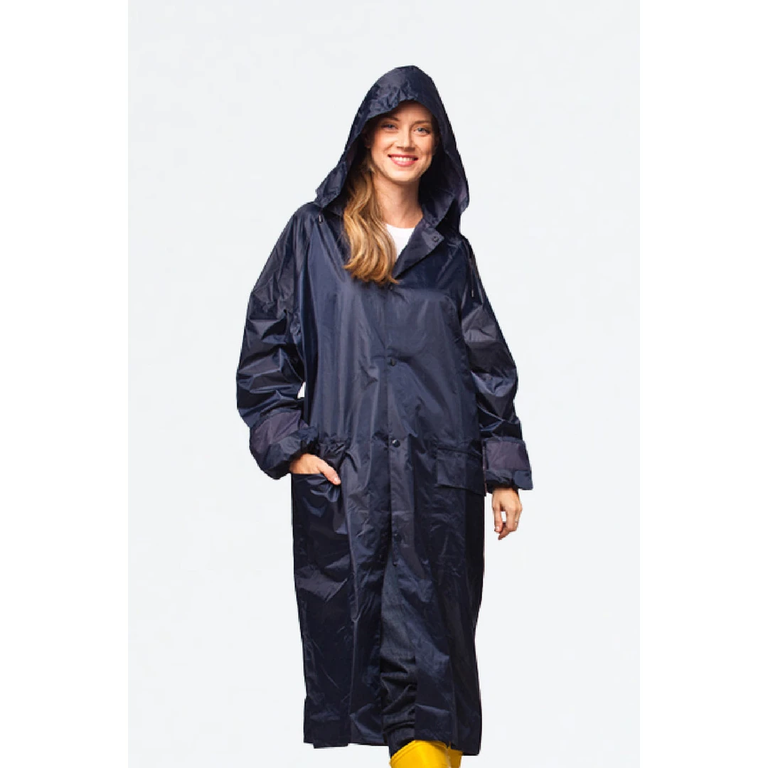 שכמייה לגשם פסים זוהרים בגב - כחול כהה