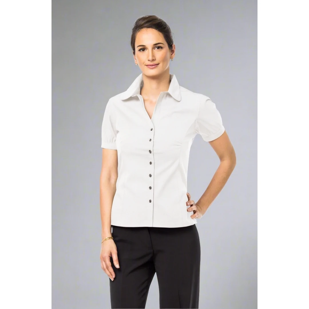 חולצה מכופתרת שרונה לנשים - לבן