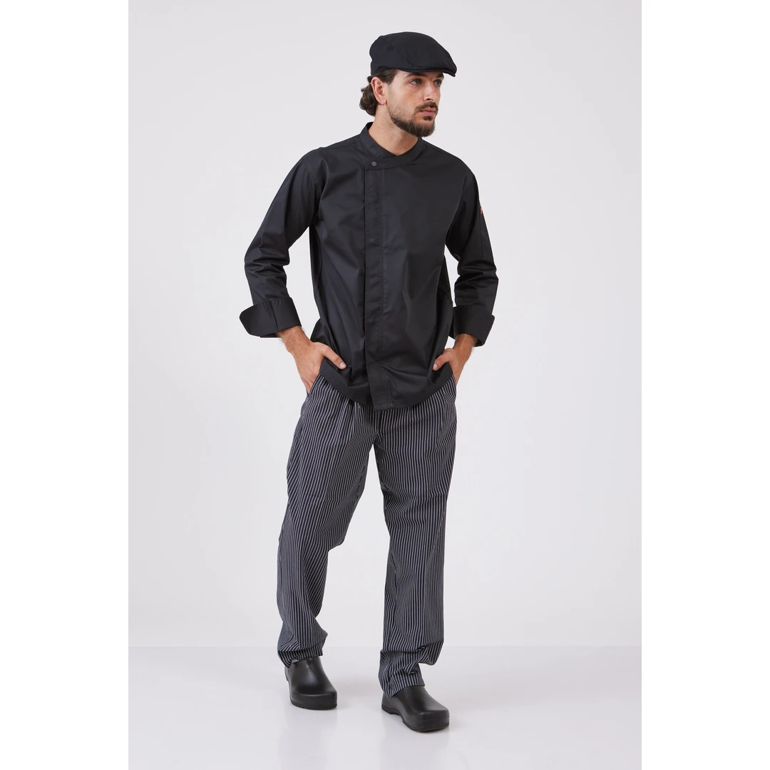 מכנסי שף עם פסים - black-white stripes