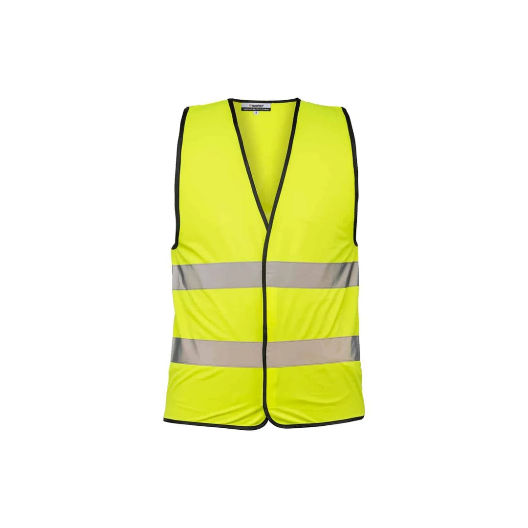 אפוד זוהר שני פסים רוחביים - צהוב