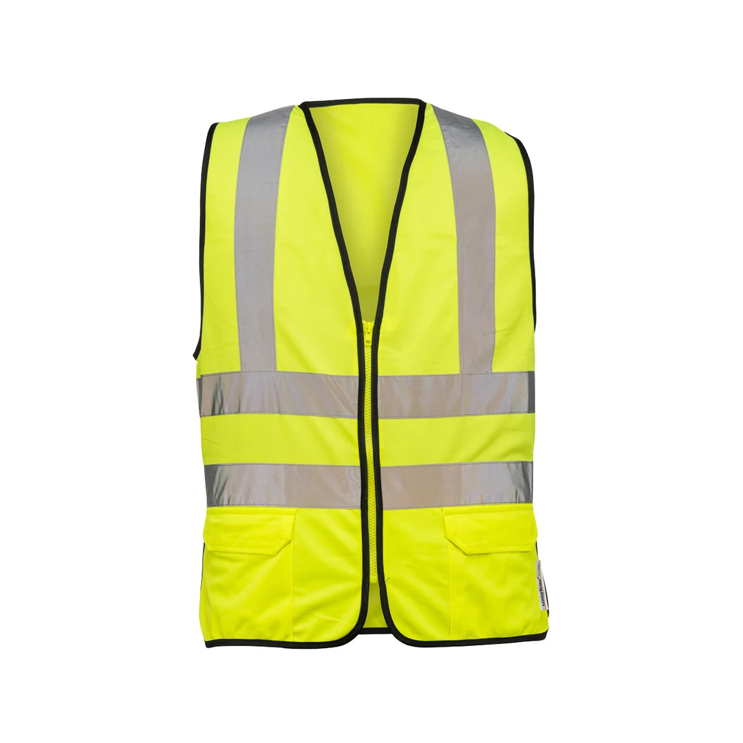 וסט קרגו כיסים ורוכסן ללא רשת - yellow