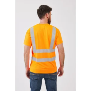 חולצת עבודה דרייפיט עם פסים זוהרים - כתום