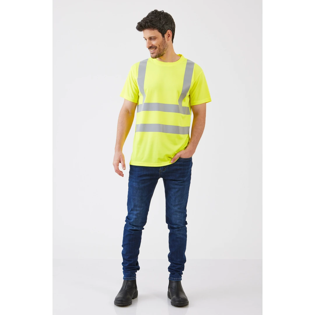 חולצת דרייפיט עם פסים זוהרים - צהוב