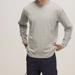 חולצת טריקו גבר צווארון עגול שרוול ארוך