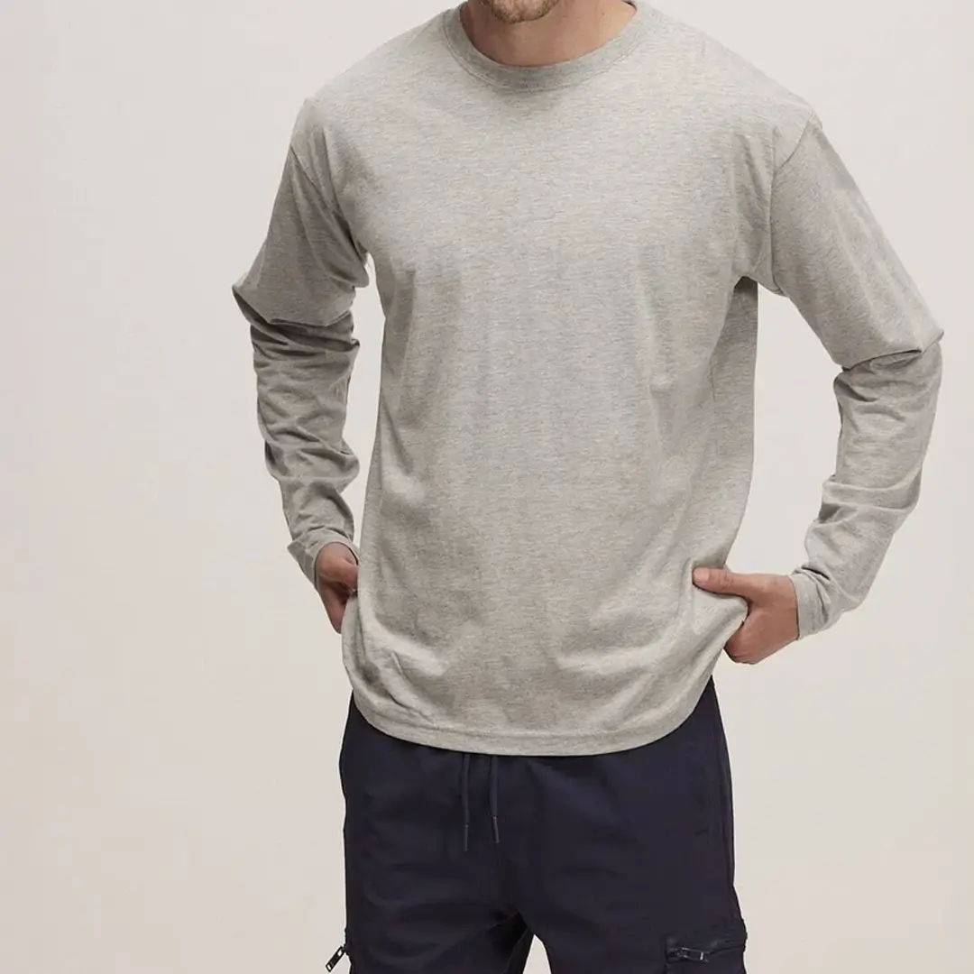 חולצת טריקו גבר צווארון עגול שרוול ארוך