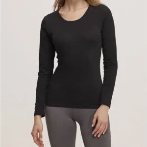 חולצת טריקו נשים צווארון עגול שרוול ארוך