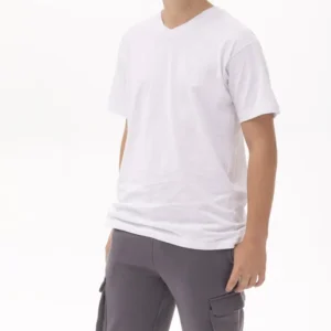 חולצת טריקו בנים צווארון V שרוול קצר