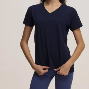 חולצת טריקו ילדות צווארון V שרוול קצר